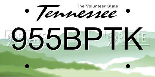 955BPTK Tennessee License Plate