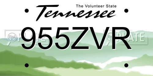955ZVR Tennessee License Plate