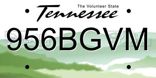 956BGVM Tennessee License Plate