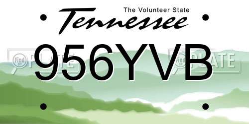 956YVB Tennessee License Plate