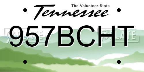 957BCHT Tennessee License Plate