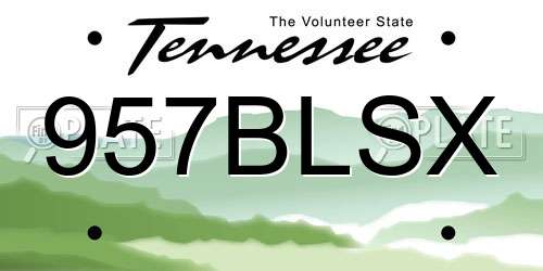 957BLSX Tennessee License Plate