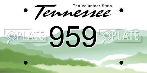 959 Tennessee License Plate