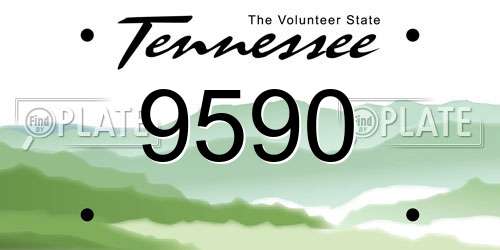 9590 Tennessee License Plate