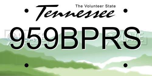 959BPRS Tennessee License Plate