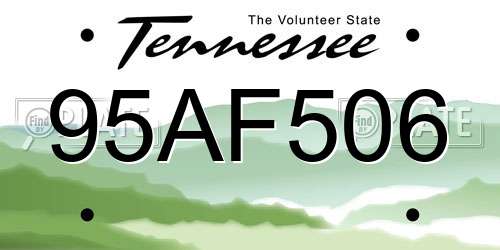 95AF506 Tennessee License Plate