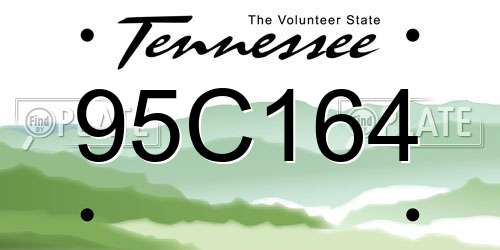 95C164 Tennessee License Plate