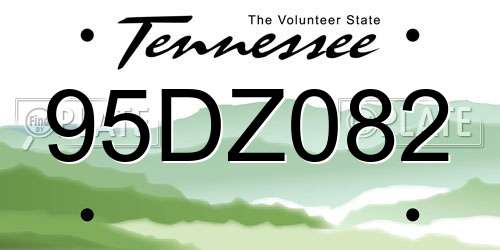 95DZ082 Tennessee License Plate