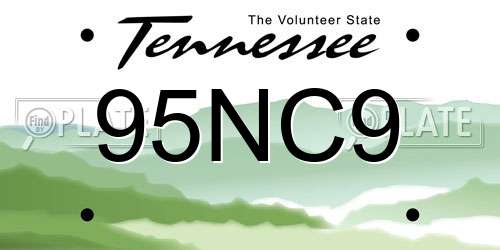 95NC9 Tennessee License Plate
