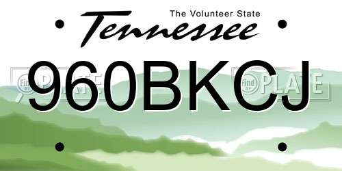 960BKCJ Tennessee License Plate