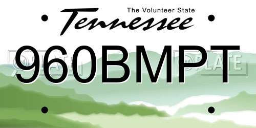 960BMPT Tennessee License Plate