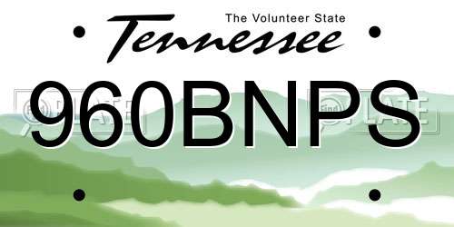 960BNPS Tennessee License Plate