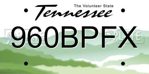 960BPFX Tennessee License Plate
