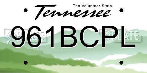 961BCPL Tennessee License Plate