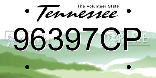 96397CP Tennessee License Plate