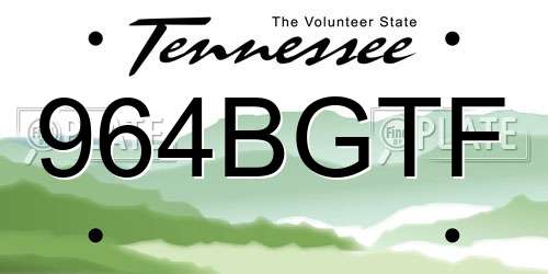 964BGTF Tennessee License Plate