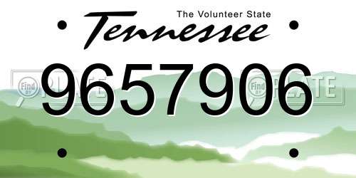 9657906 Tennessee License Plate