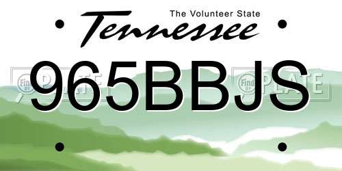 965BBJS Tennessee License Plate