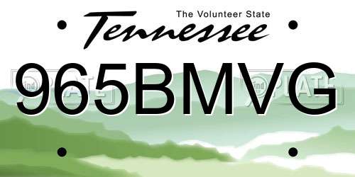 965BMVG Tennessee License Plate
