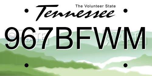 967BFWM Tennessee License Plate