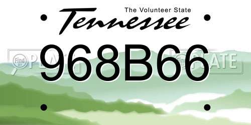 968B66 Tennessee License Plate