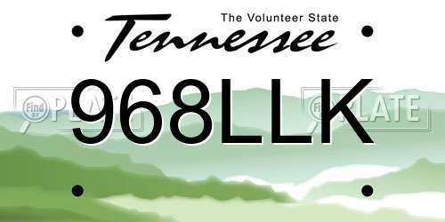 968LLK Tennessee License Plate