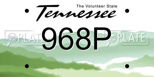 968P Tennessee License Plate