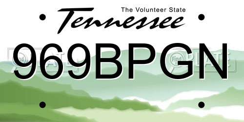 969BPGN Tennessee License Plate