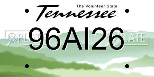 96AI26 Tennessee License Plate