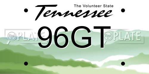 96GT Tennessee License Plate