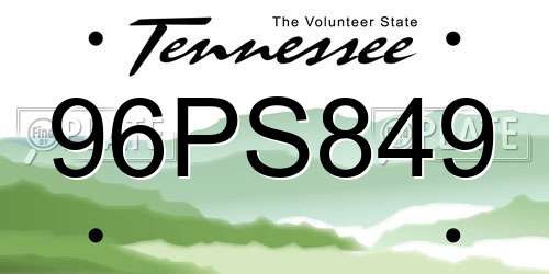 96PS849 Tennessee License Plate