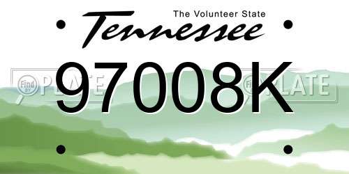 97008K Tennessee License Plate