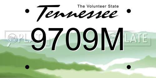 9709M Tennessee License Plate