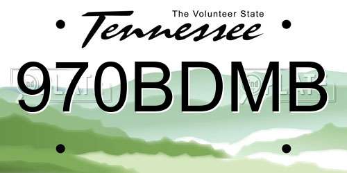 970BDMB Tennessee License Plate