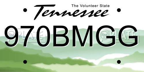 970BMGG Tennessee License Plate