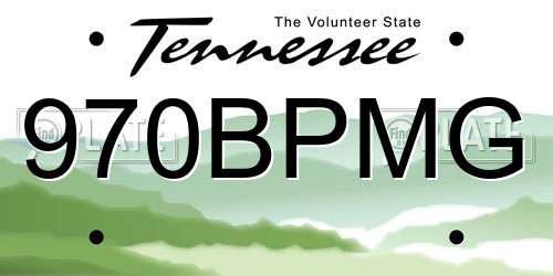 970BPMG Tennessee License Plate
