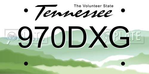 970DXG Tennessee License Plate