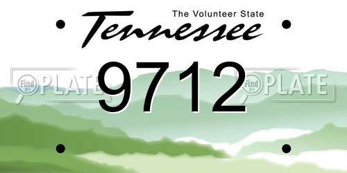 9712 Tennessee License Plate