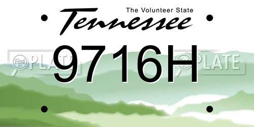 9716H Tennessee License Plate