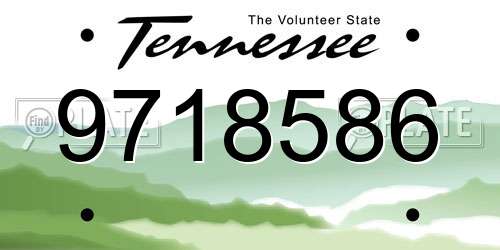 9718586 Tennessee License Plate