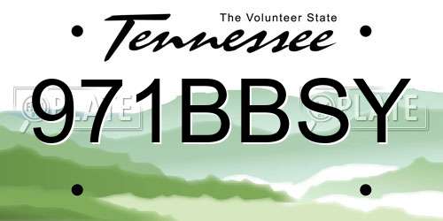 971BBSY Tennessee License Plate