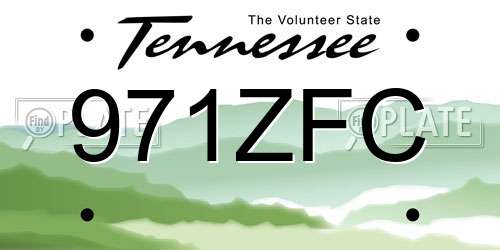 971ZFC Tennessee License Plate