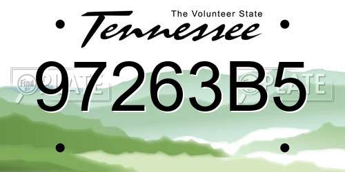 97263B5 Tennessee License Plate