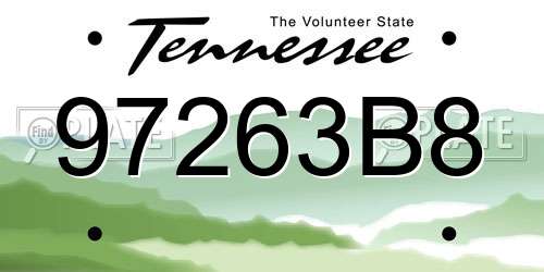 97263B8 Tennessee License Plate