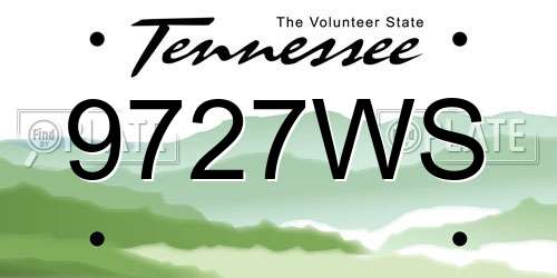 9727WS Tennessee License Plate