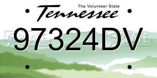 97324DV Tennessee License Plate
