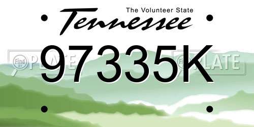 97335K Tennessee License Plate