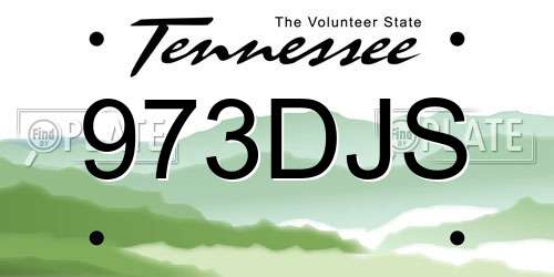 973DJS Tennessee License Plate