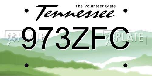 973ZFC Tennessee License Plate