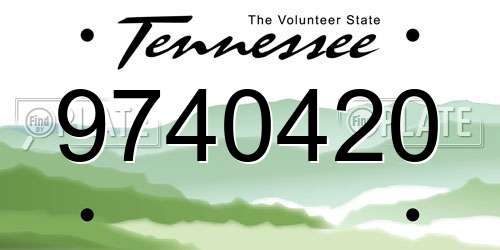 9740420 Tennessee License Plate
